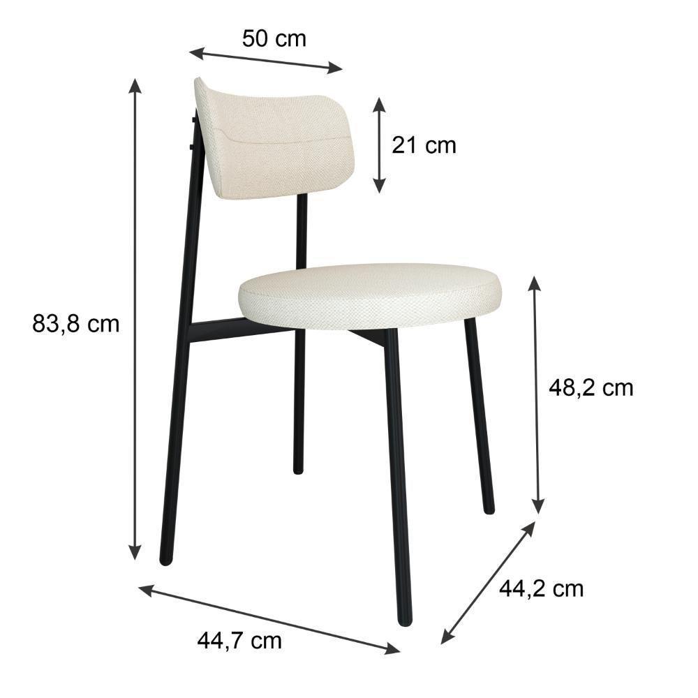Cadeira Kyta Fixa C-4 Pés 50 X 44,7 X 83,8 Cm. Corriente Palha Corriente Palha - 6