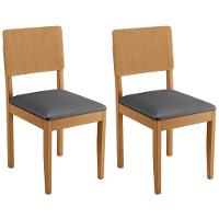 Conjunto 2 Cadeiras Jade 01 Veludo Cinza Pés Em Madeira Jcm - 1