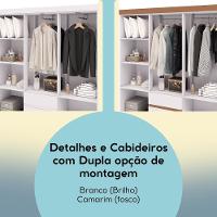 Guarda Roupa Casal 6 Portas 2 Gavetas Espelho 153 Cm Vlr Branco Camarim - 5