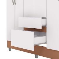 Guarda Roupa Casal 6 Portas 2 Gavetas Espelho 153 Cm Vlr Branco Camarim - 7