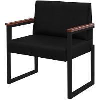 Conjunto Sofá 2 Lugares E 1 Poltrona Niterói Couro Preto Em Metal Preto - 6