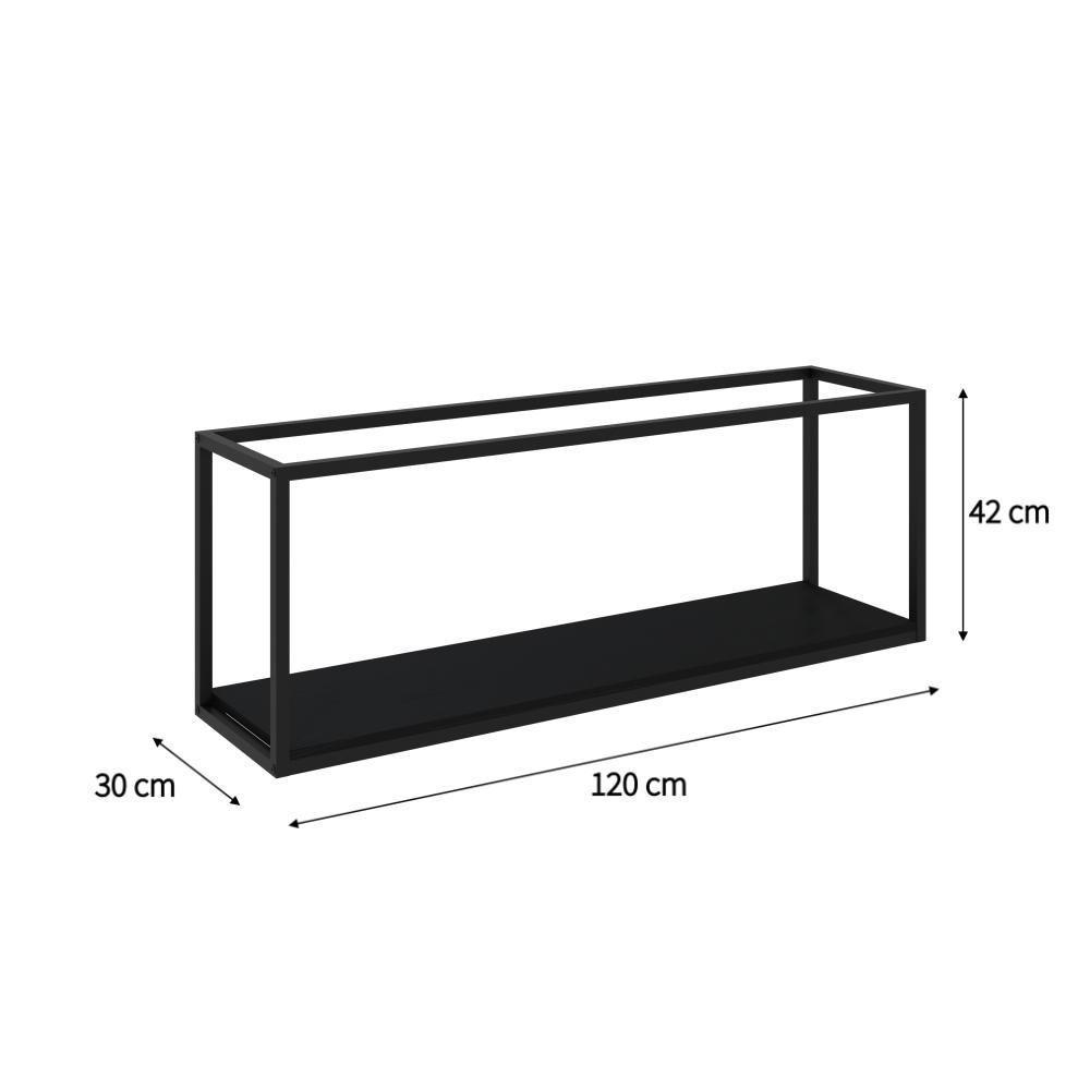 Nicho Aéreo Dynamica 120x30x42cm C-01 Prateleira Preto ônix - Est.preta Preto ônix - Est.preta - 6