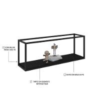 Nicho Aéreo Dynamica 120x30x42cm C-01 Prateleira Preto ônix - Est.preta Preto ônix - Est.preta