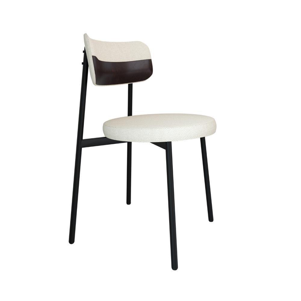 Cadeira Kyta Fixa C-4 Pés 50 X 44,7 X 83,8 Cm. Corriente Palha-courino Café Corriente Palha-courino Café - 1