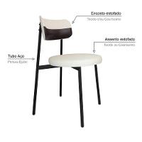 Cadeira Kyta Fixa C-4 Pés 50 X 44,7 X 83,8 Cm. Corriente Palha-courino Café Corriente Palha-courino Café - 3