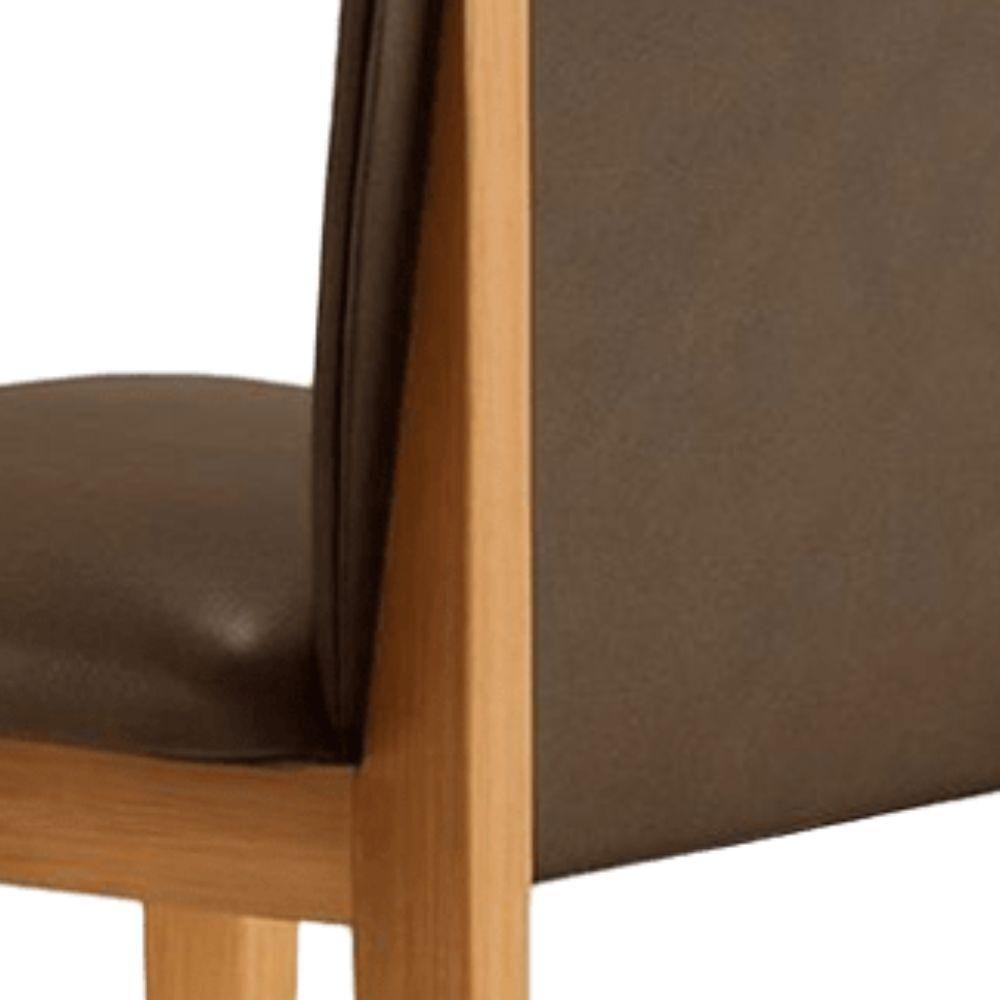 Conjunto 2 Cadeiras ágata Verona Chocolate Com Botões Pés Em Madeira Jcm - 8