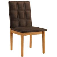 Conjunto 2 Cadeiras ágata Verona Chocolate Com Botões Pés Em Madeira Jcm - 5