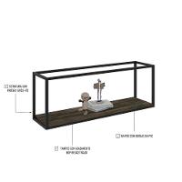 Nicho Aéreo Dynamica 120x30x42cm C-01 Prateleira Carvalho Dark - Est.preta Carvalho Dark - Est.preta