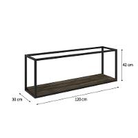 Nicho Aéreo Dynamica 120x30x42cm C-01 Prateleira Carvalho Dark - Est.preta Carvalho Dark - Est.preta - 6