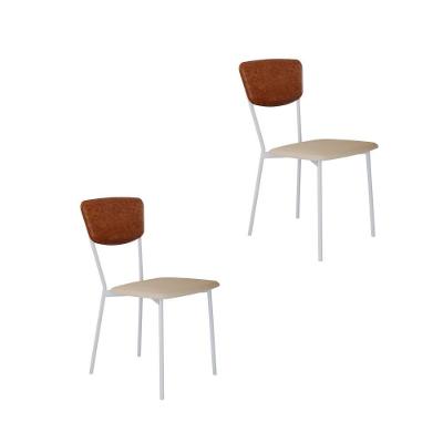 Cadeira Vintage Retrô Fixa C-4 Pés 425 X 505 X 830 Mm C-2 Un. Pés Brancos. Cy.areia Lgt-cn.cml Areia Lgt-cn.caramelo