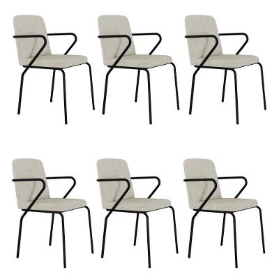 Cadeira Bloom Fixa C-4 Pes C-braco 490x580x850 Mm C-6 Un Boucle Vanilla Boucle Vanilla