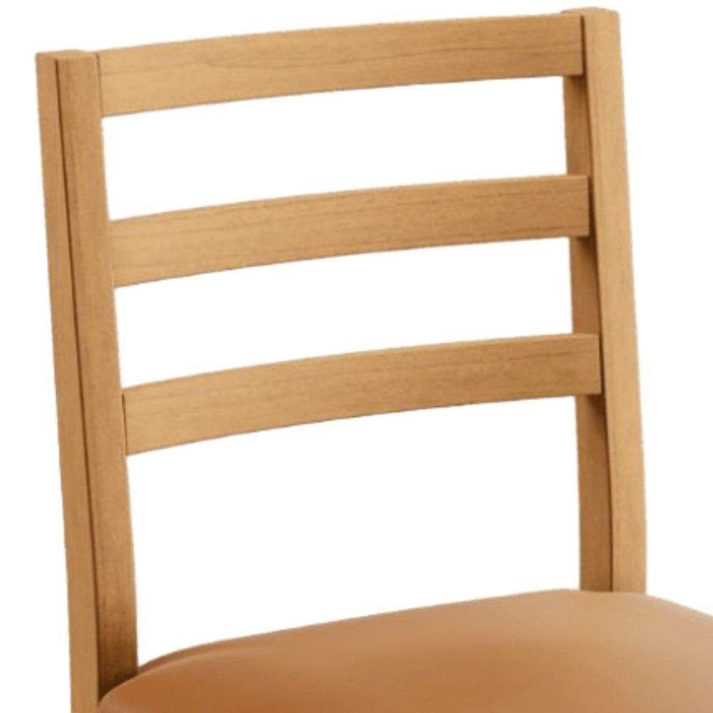 Conjunto 2 Cadeiras Jade 02 Couro Caramelo Pés Em Madeira Jcm - 7