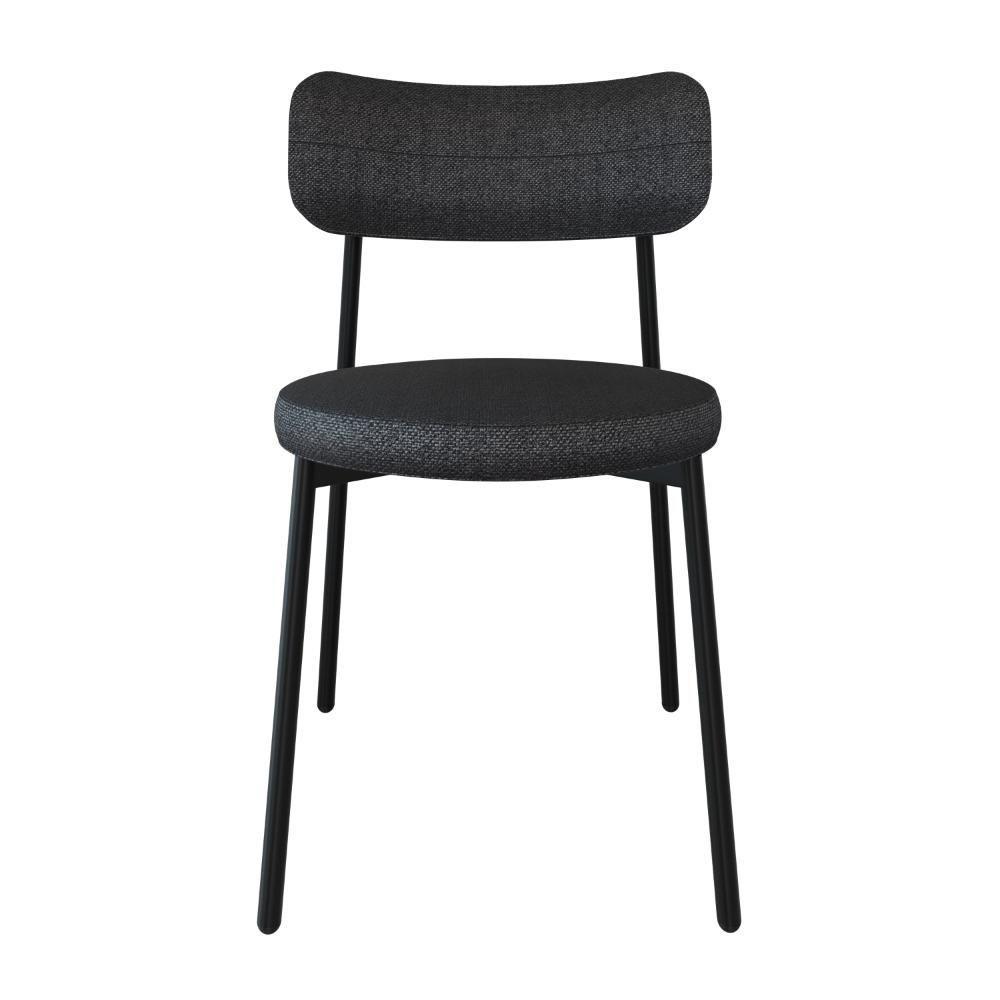 2 Unidades Cadeira Kyta Fixa C-4 Pés 50 X 44,7 X 83,8 Cm. Corriente Grafite Corriente Grafite - 4