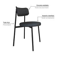 2 Unidades Cadeira Kyta Fixa C-4 Pés 50 X 44,7 X 83,8 Cm. Corriente Grafite Corriente Grafite - 3