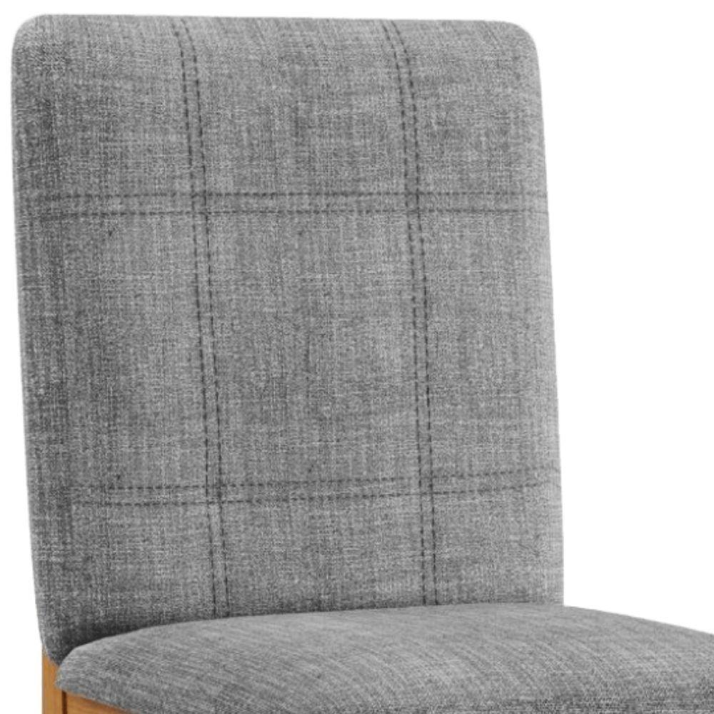 Conjunto 2 Cadeiras ágata Linho Cinza Pés Em Madeira Jcm - 7