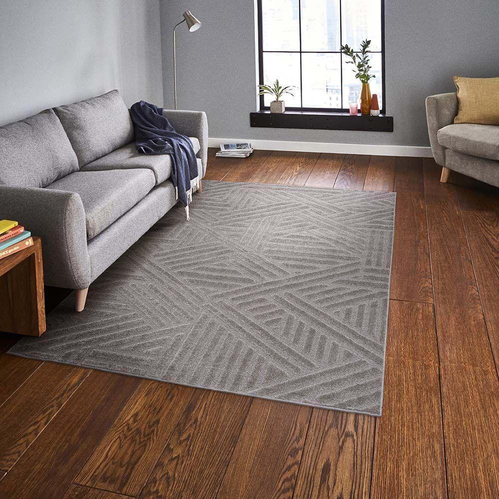 Tapete Para Sala Realce Trama 51 Cinza 1,50x2,00m - 2