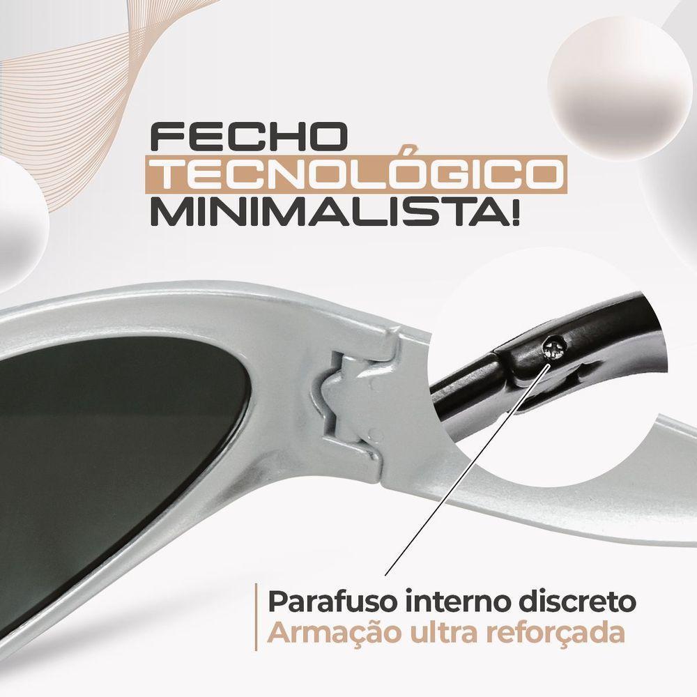 Oculos Sol Masculino Y2k Rap Ref Hype Oval Trap Bale + Case Luxo Clubmaster Bieber Retrô Moda Verão - 5