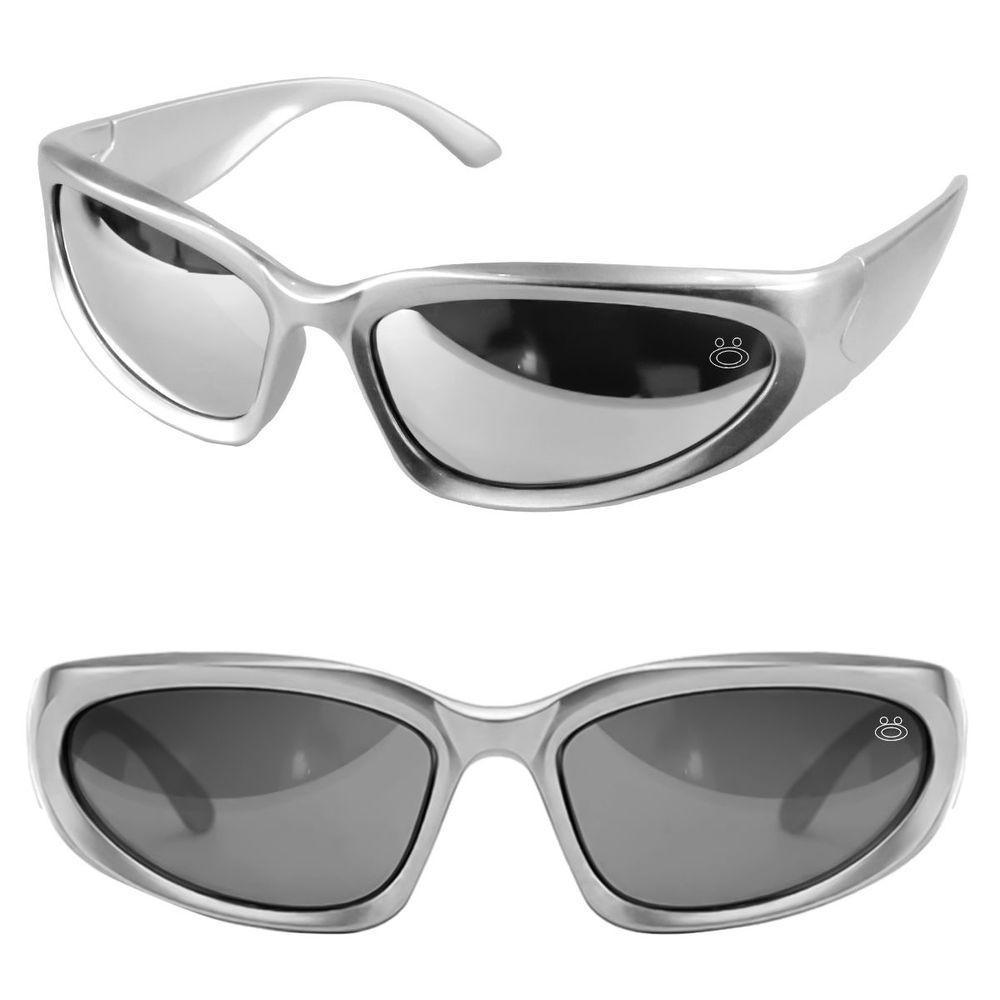 Oculos Sol Masculino Y2k Rap Ref Hype Oval Trap Bale + Case Luxo Clubmaster Bieber Retrô Moda Verão - 6