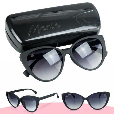 Oculos Sol Gatinho Preto Feminino Emborrachado + Case Original Qualidade Premium Preto Delicado Moda