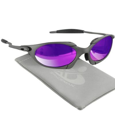 Mandrake Metal Lupa Proteção Uv Cinza Oculos Sol Juliet + Case Todo Metal Lente Roxa Casual Original