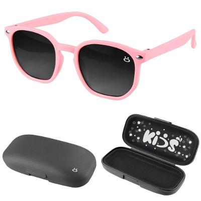 Oculos Sol Bebe Bege Retro Proteção Uv Vintage + Case Presente Praia Quadrado Qualidade Premium Bege