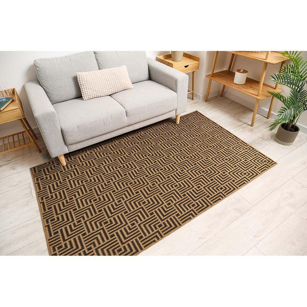 Tapete Para Sala Funcional Tabuleiro 72 Bege 2,00x2,50m - 2