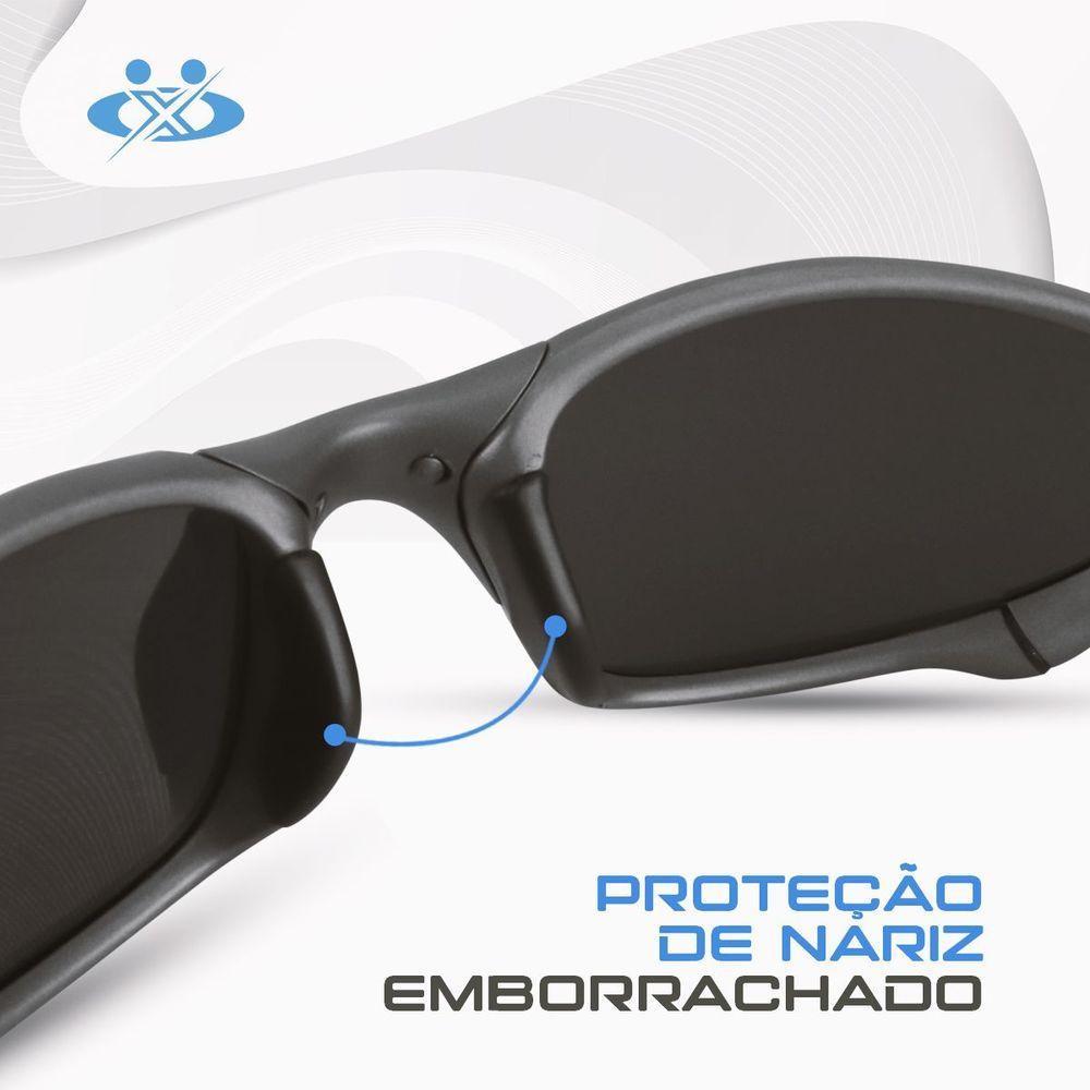 Oculos Sol Juliet Lupa Mandrake Proteção Uv Metal Cinza + Case Qualidade Premium Cromado Prata Verão - 3