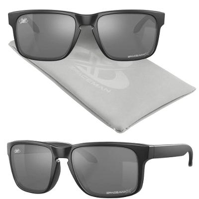 Oculos Sol Polarizado Preto + Case Acetato Original Quadrado Verão Black Piano Polarizado Presente