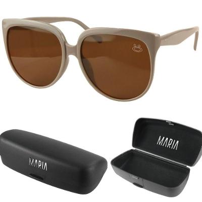 Oculos Sol Praia Social Feminino Vintage Proteção Uv + Case Presente Qualidade Premium Estiloso Bege
