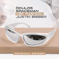 Oculos Sol Masculino Trap Rap Oval Ref Y2k Bale Hype + Case Estiloso Moda Presente Lentes Espelhadas