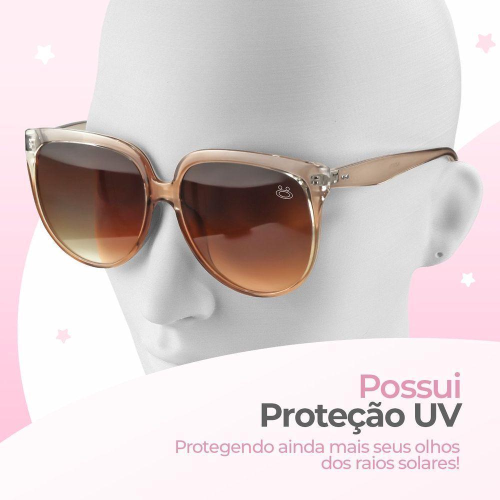 Oculos Sol Praia Feminino Vintage Proteção Uv Social + Case Presente Qualidade Premium Luxo Verão - 3