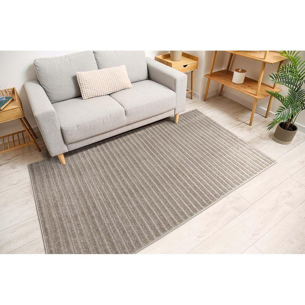 Tapete Para Sala Realce Listras 51 Cinza 1,50x2,00m - 2