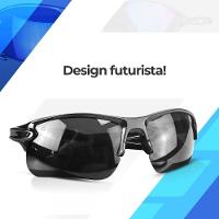 Oculos Sol Ciclismo Preto Esportivo Proteção Uv Masculino Qualidade Premium Lente Preta Presente - 6
