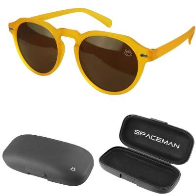 Oculos Sol Casual Proteção Uv Masculino Verão Vintage + Case Social Estiloso Presente Amarelo Casual