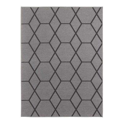 Tapete Para Sala Funcional Hexagonal 52 Grafite 2,00x3,00m