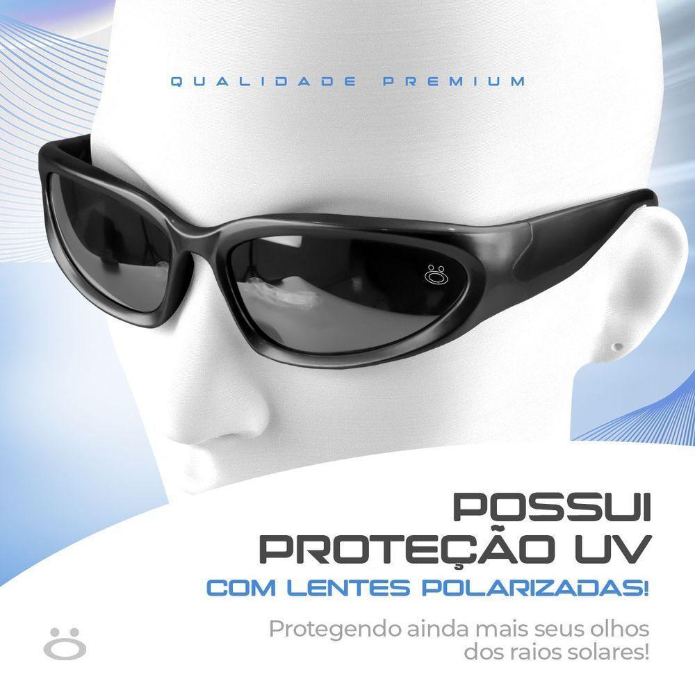 Oculos Sol Masculino Rap Trap Hype Y2k Oval Bale Ref + Case Verão Presente Qualidade Premium Luxo - 3