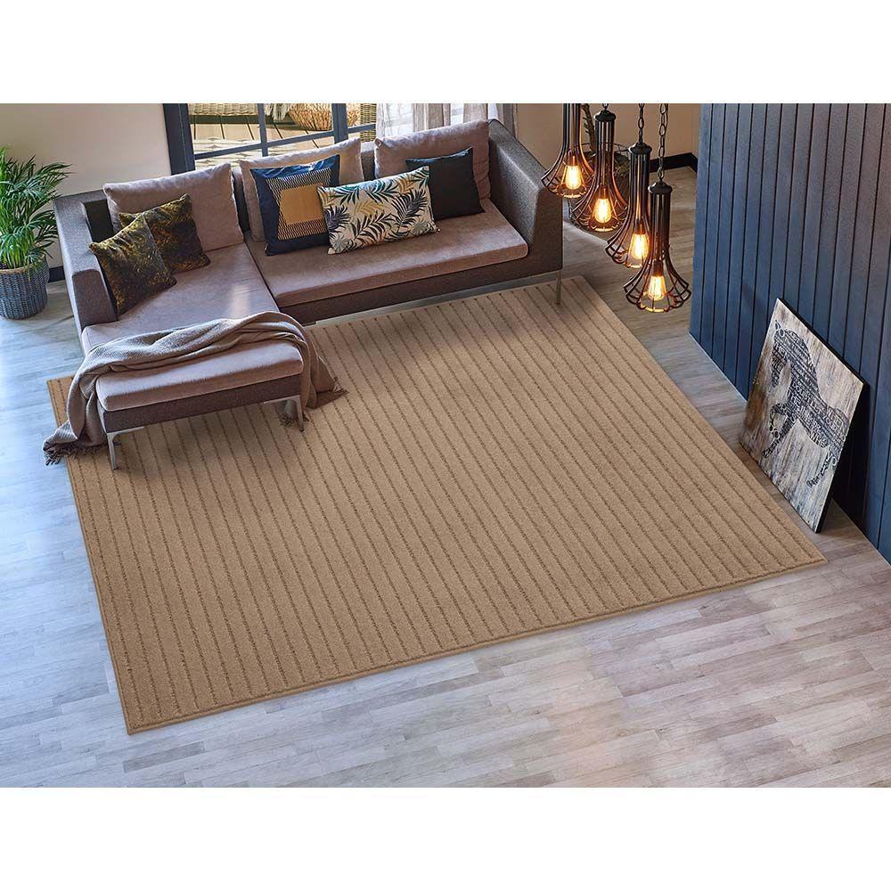 Tapete Para Sala Realce Listras 03 Creme Cotton 2,00x2,50m - 2