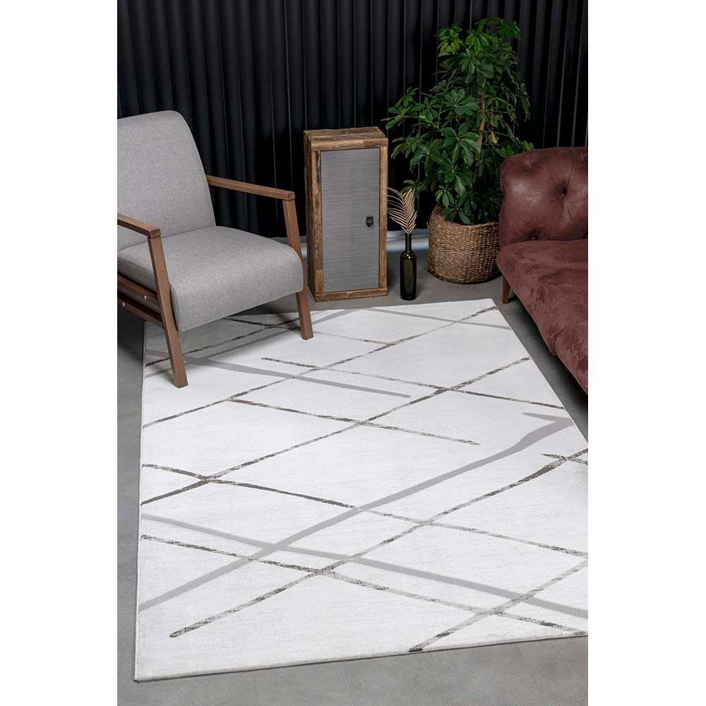 Tapete Para Sala Sofia 06 Bege E Cinza 1,40x2,00m - Edantex - 2