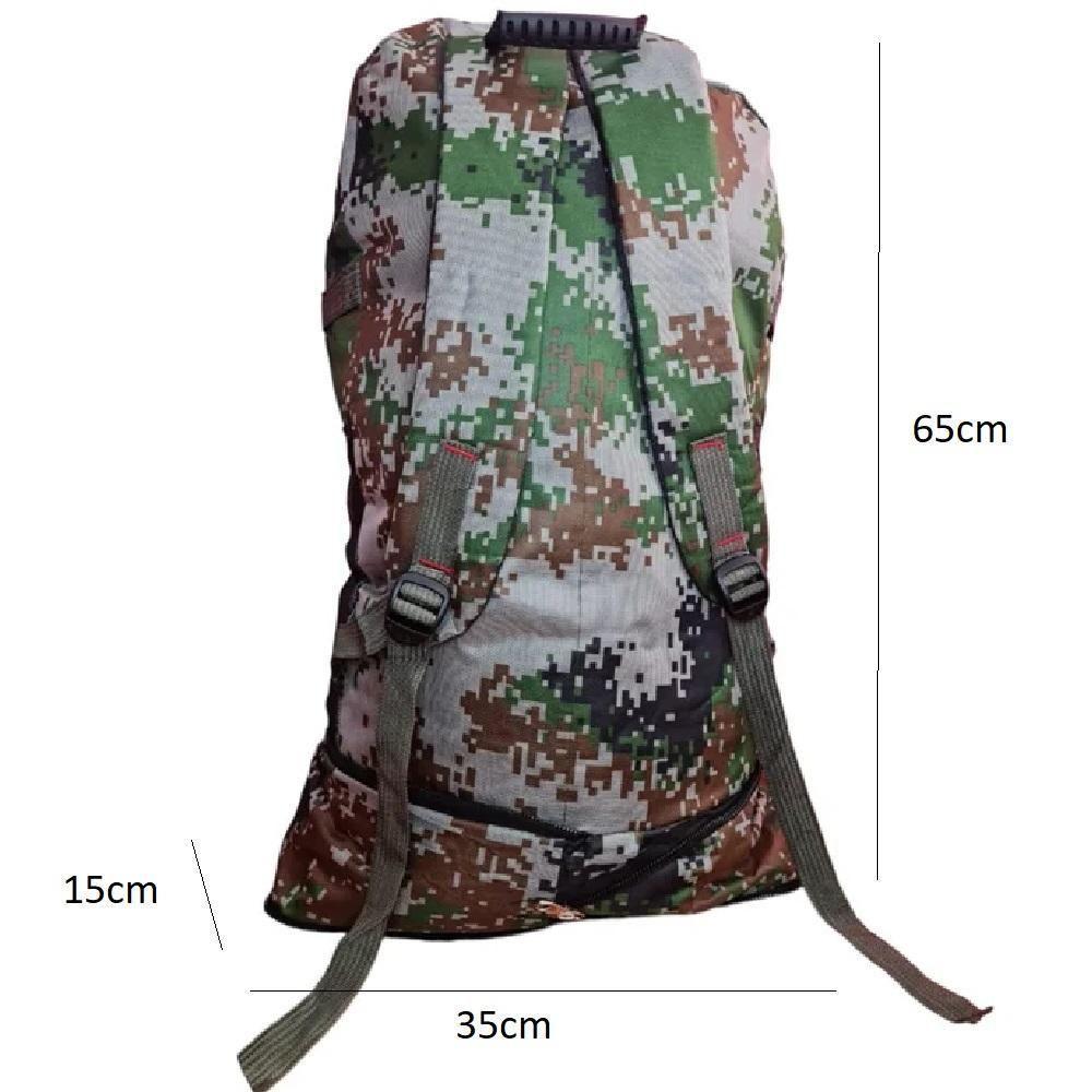Mochila Tatica Militar Grande Trilha Camping Viagem Expansivel Resistente A Agua Reforcada Camuflada 5 Bolsos Cor:verde; - 8