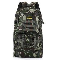 Mochila Tatica Militar Grande Trilha Camping Viagem Expansivel Resistente A Agua Reforcada Camuflada 5 Bolsos Cor:verde; - 2