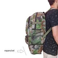 Mochila Tatica Militar Grande Trilha Camping Viagem Expansivel Resistente A Agua Reforcada Camuflada 5 Bolsos Cor:verde; - 5