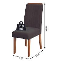 Conjunto De Mesa Sala De Jantar Ripada Santiago 1,60m 6 Cadeiras Grécia Dobuê Madeirado/chocolate