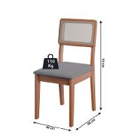 Conjunto Sala De Jantar Mesa Miami 1,20m 4 Cadeiras Santiago Dobuê Madeirado / Cinza