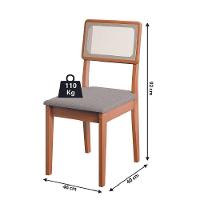 Conjunto Sala De Jantar Mesa Trento Quadrada 4 Cadeiras Santiago Dobuê Madeirado Off White