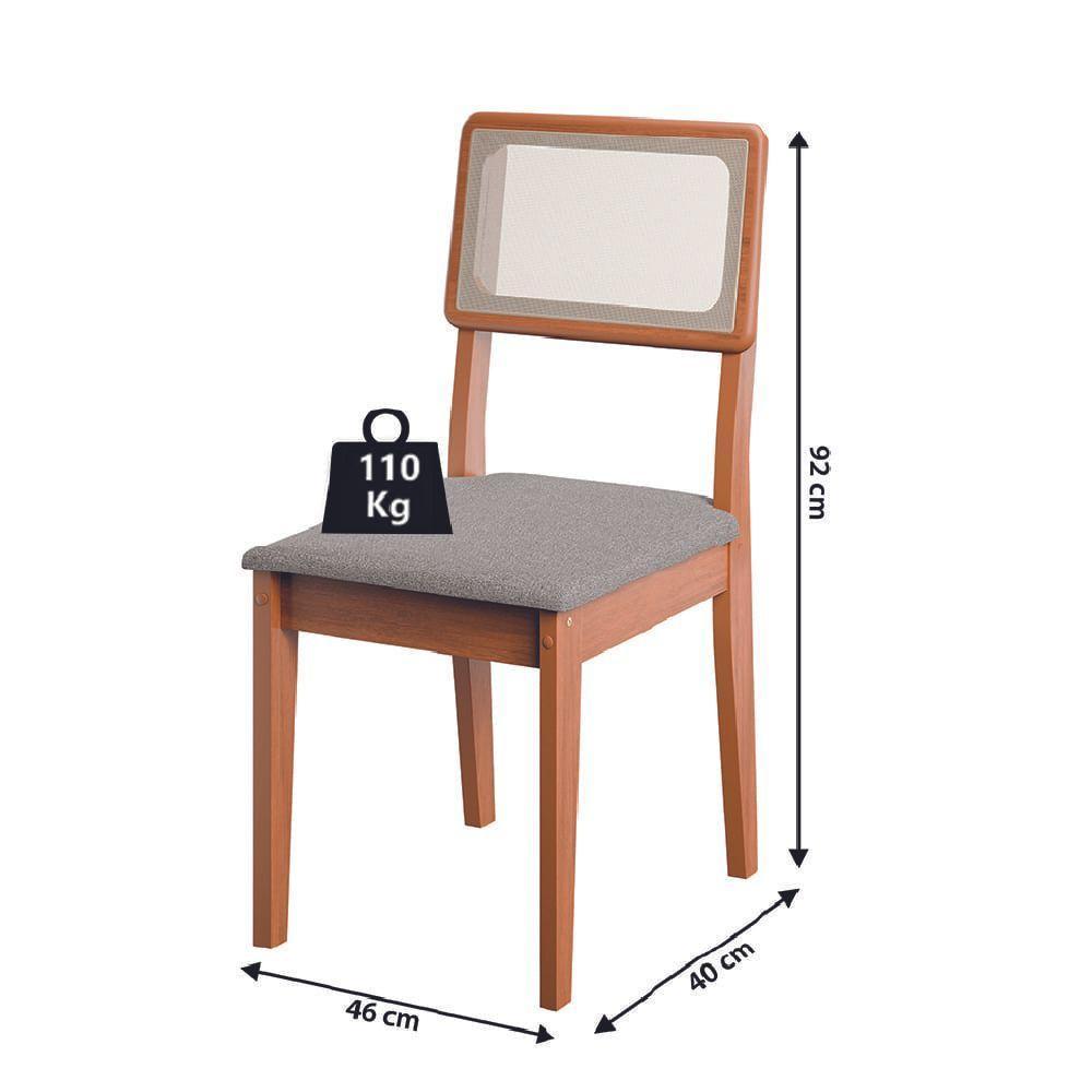 Conjunto Sala De Jantar Mesa 1,60m Trento 6 Cadeiras Santiago Dobuê Madeirado Off White - 4