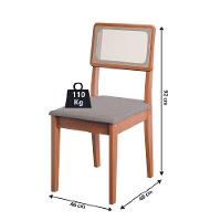 Conjunto Sala De Jantar Mesa 1,60m Trento 6 Cadeiras Santiago Dobuê Madeirado Off White