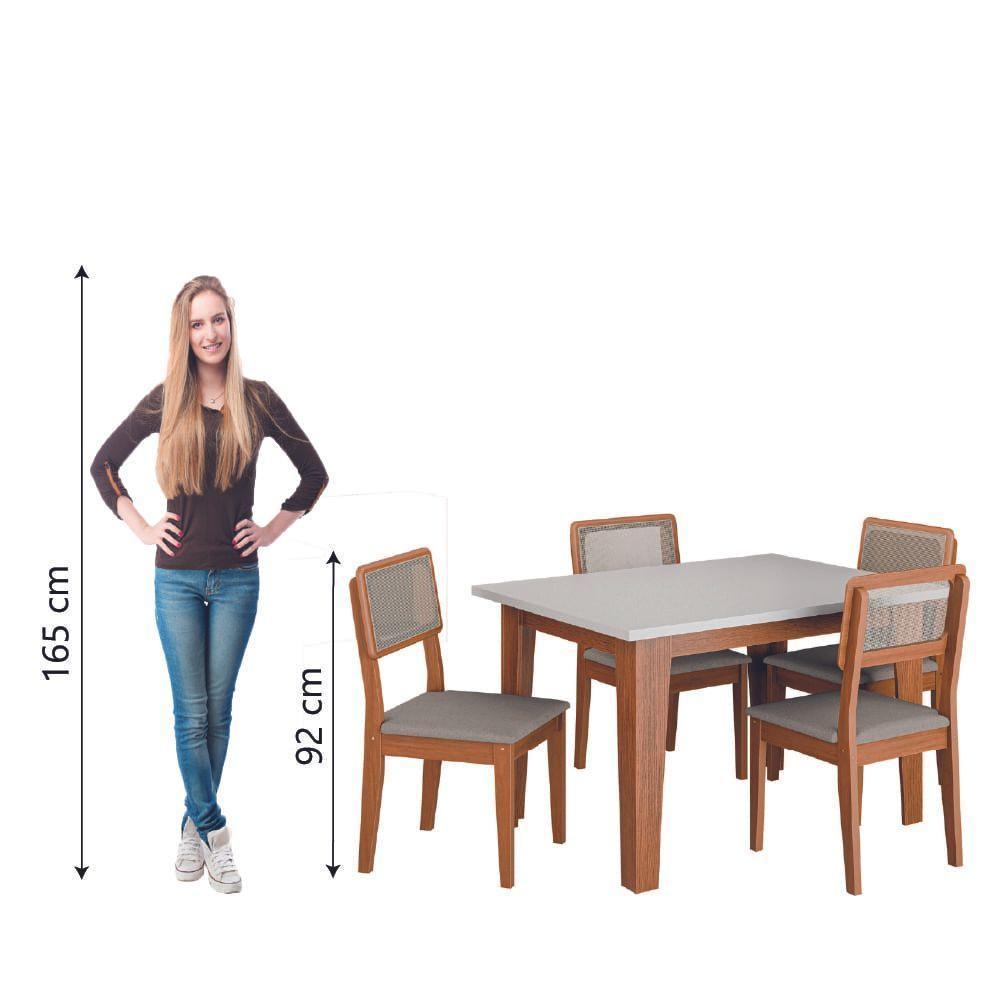 Conjunto Sala De Jantar Mesa Miami 1,20m 4 Cadeiras Santiago Dobuê Madeirado Off White - 6