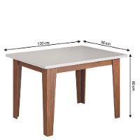 Conjunto Sala De Jantar Mesa Miami 1,20m 4 Cadeiras Santiago Dobuê Madeirado Off White - 3