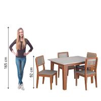 Conjunto Sala De Jantar Mesa Miami 1,20m 4 Cadeiras Santiago Dobuê Madeirado Off White - 6