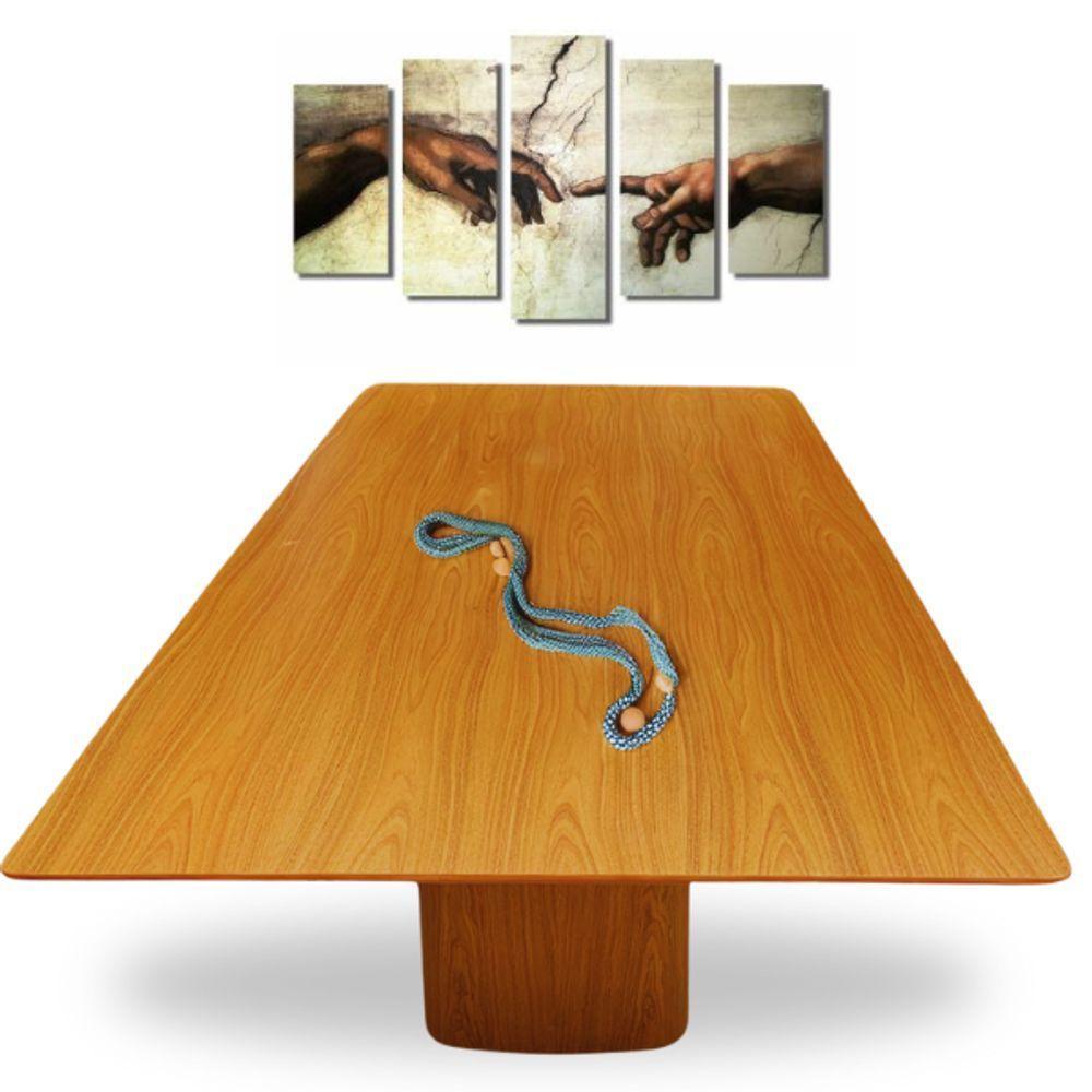 Mesa De Jantar Cone Retangular Duo 198x122cm Base Freijó Tampo Freijó - 3